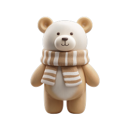 Cozy Teddy Bear Icon - Adorable 3D Plush Character