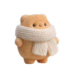 あたたかい冬のクマアイコン - ニットマフラーのかわいいマスコット