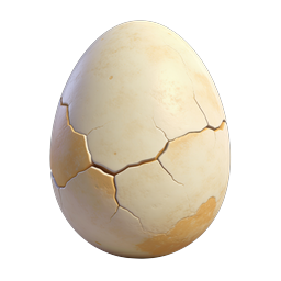 Cracked Egg 3D Icon - Realistic Eggshell Design