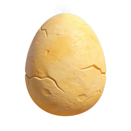 Realistic Cracked Stone Egg Icon 3D Render