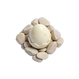 Cracked Egg on Pebbles 3D Icon | Nature & Wildlife Graphics
