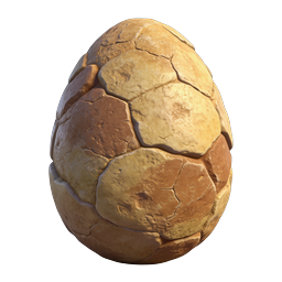 Cracked Rock Egg - Realistic 3D Stone Texture Icon