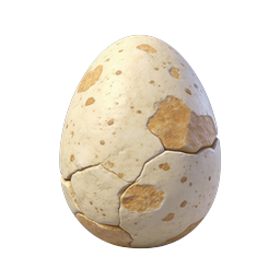 Cracked Stone Egg 3D Icon - Realistic Fossil Texture