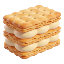 Stacked Cracker Sandwich Icon - 3D Food Illustration