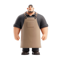 Craftsman Apron Character 3D Icon