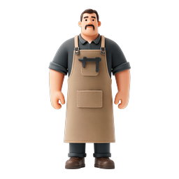 Friendly Craftsman Blacksmith 3D Character Icon