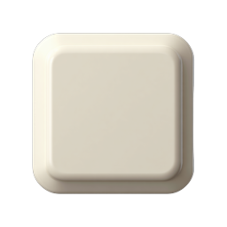 Cream 3D Rounded Square Button Icon | UI Element