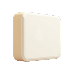 Cream 3D Cube Icon - Minimalist Geometric Design