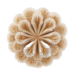 Elegant Cream Dahlia Flower Icon - 3D Botanical Design