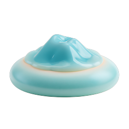 Glossy Turquoise Cream Slime 3D Icon