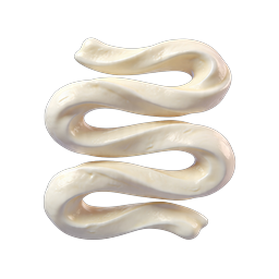 Glossy Cream Swirl 3D Icon | Realistic Spiral Design
