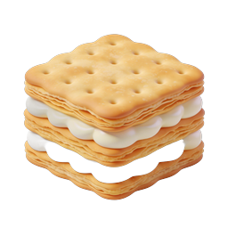 Cream Wafer Cookie Stack Icon - Realistic 3D Dessert