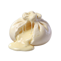 奶油饺子图标 - 写实 3D 食品插图