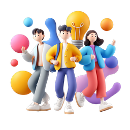 Vibrant Creative People Icon for Teamwork and Innovation
