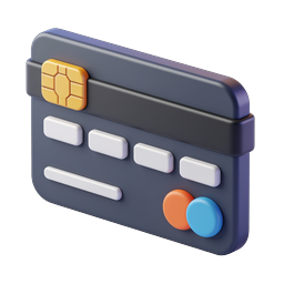 3D Credit Card Icon - Secure Payment & Banking