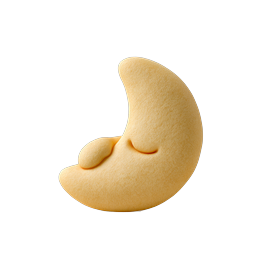 Crescent Pastry 3D Icon - Golden Clay Style Bakery