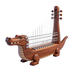 Crocodile Harp Musical Instrument Icon | 3D Render