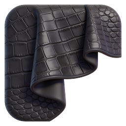Realistic Black Crocodile Leather Texture Icon