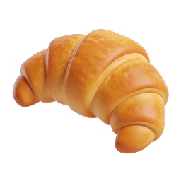 Golden Croissant 3D Icon - French Pastry Illustration