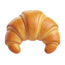 Golden Croissant Pastry 3D Icon for Bakery & Food Design