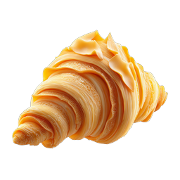 Golden Croissant Pastry Icon - Realistic Bakery Food
