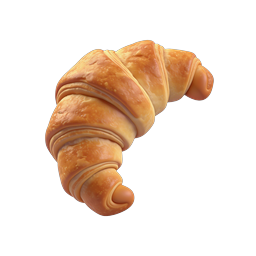 3D Croissant Pastry Icon | Bakery & Breakfast