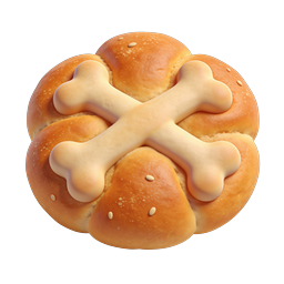 Cross Bun Pastry Icon | 3D Food Illustration