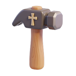 Cross Hammer Icon - Christian Faith Tool Symbol