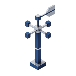 Cross Key 3D Icon - Faith & Security Symbol