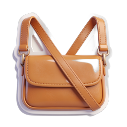 Crossbody Satchel Bag 3D Icon | Tan Leather Handbag
