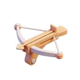 3D Crossbow Icon - Medieval Weapon for Games