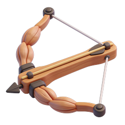 3D Crossbow Icon - Medieval Archery Weapon