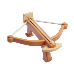 3D Crossbow Weapon Icon - Medieval Archery Design