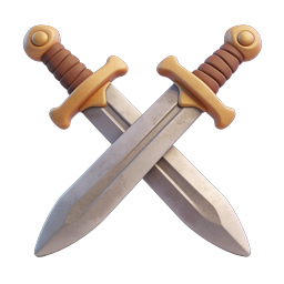Gekreuzte Dolche 3D-Icon - Mittelalterliches Waffensymbol