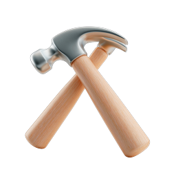 Crossed Hammers Tool Icon - Construction Hardware