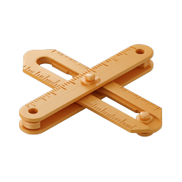 Crossed Measuring Rulers Icon | 3D Realistic Tool
