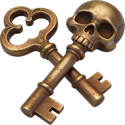 Crossed Skeleton Keys Vintage Bronze Skull Key Icon