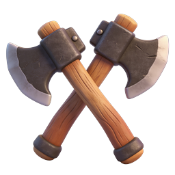 Crossed Viking Axes 3D Icon - Medieval Weapon Design