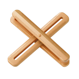 Crossed Wooden Rulers Icon - Measurement Tool