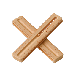 Crossed Wooden Rulers Icon - Measurement & Education