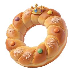 Crown Braided Bread Wreath 3D Icon - Royal Pastry