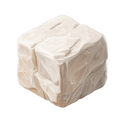Crumpled Paper Cube 3D Icon - Textured Object