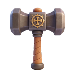 Crusader War Hammer 3D Icon - Medieval Knight Weapon