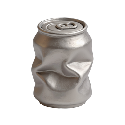 Crushed Aluminum Can Icon - Realistic 3D Render