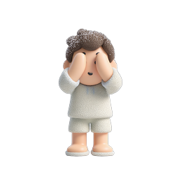 Ícone de personagem de argila 3D menino chorando - Emoção triste
