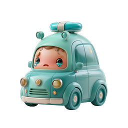 Crying Car Character - 3D Clay Style Emotional Icon