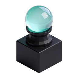 Crystal Ball Icon - Mystical Orb 3D Render