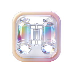 Crystal Binoculars Icon | Iridescent 3D Glass Design