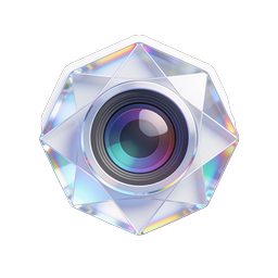 Crystal Camera Lens Icon | 3D Glass Photography App