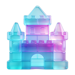 Crystal Castle Building Blocks Toy Icon